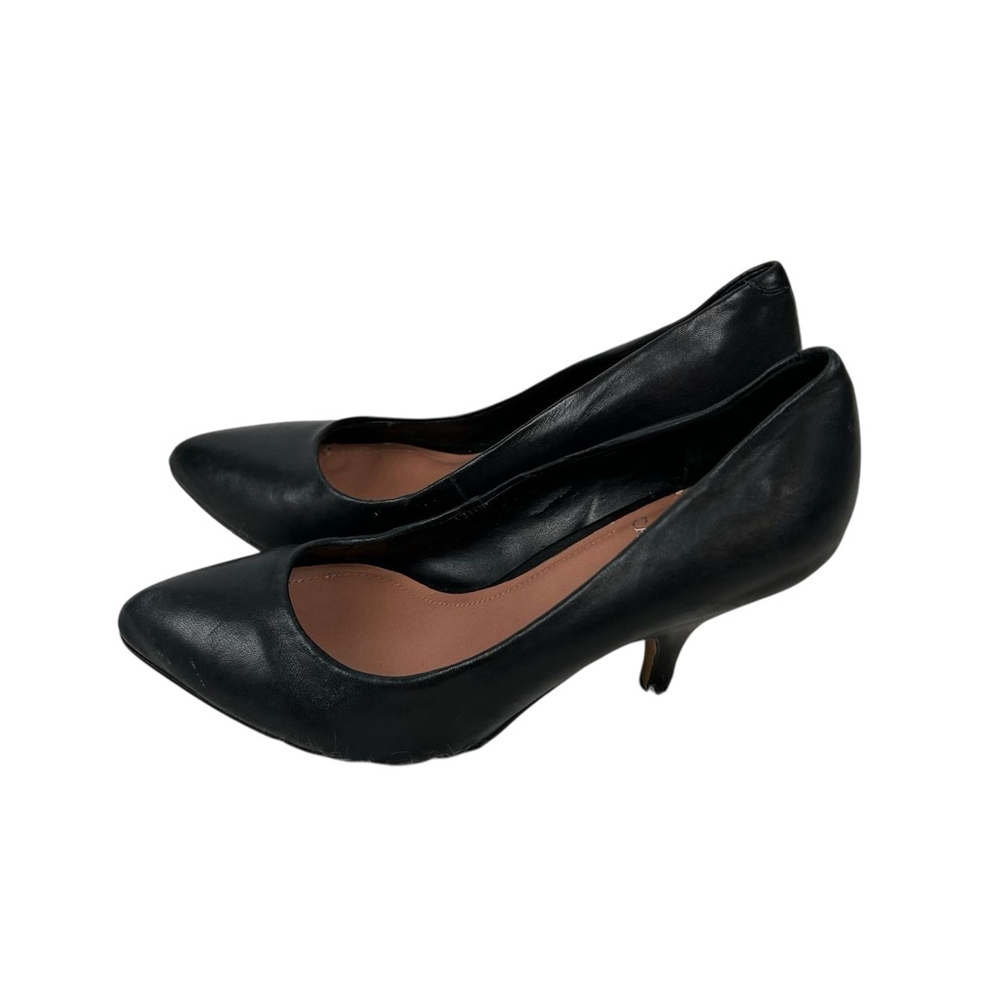 Vince Camuto Vickiy Pump Heel Womens 6.5 Black Leather Pointed Toe Formal Office - Picture 5 of 13